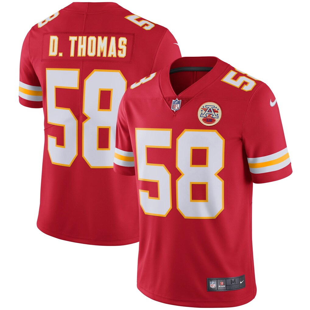 Men's Kansas City Chiefs Derrick Thomas Red Retired Player Vapor Untouchable Limited Throwback Jersey