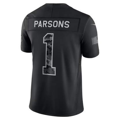 Men's Micah Parsons Green Bay Packers 2026 Salute to Service Stitched Limited Jersey - Black