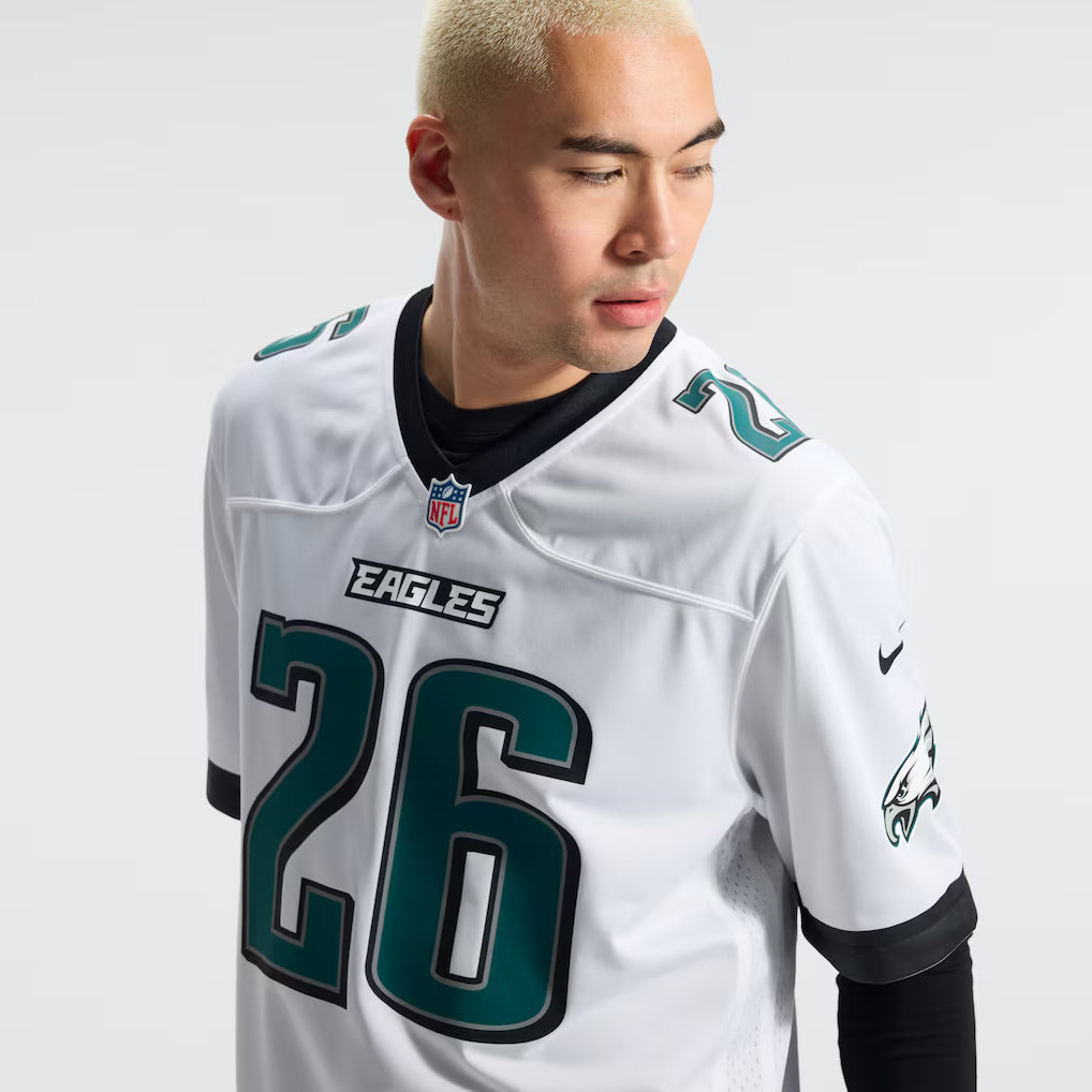 Men's Philadelphia Eagles Saquon Barkley White Game Jersey