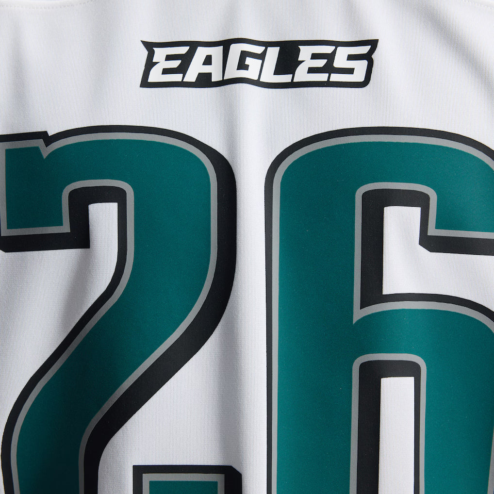 Men's Philadelphia Eagles Saquon Barkley White Game Jersey