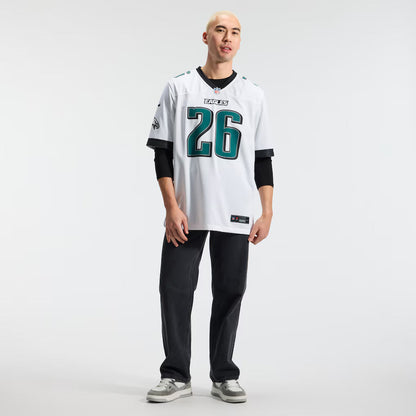 Men's Philadelphia Eagles Saquon Barkley White Game Jersey