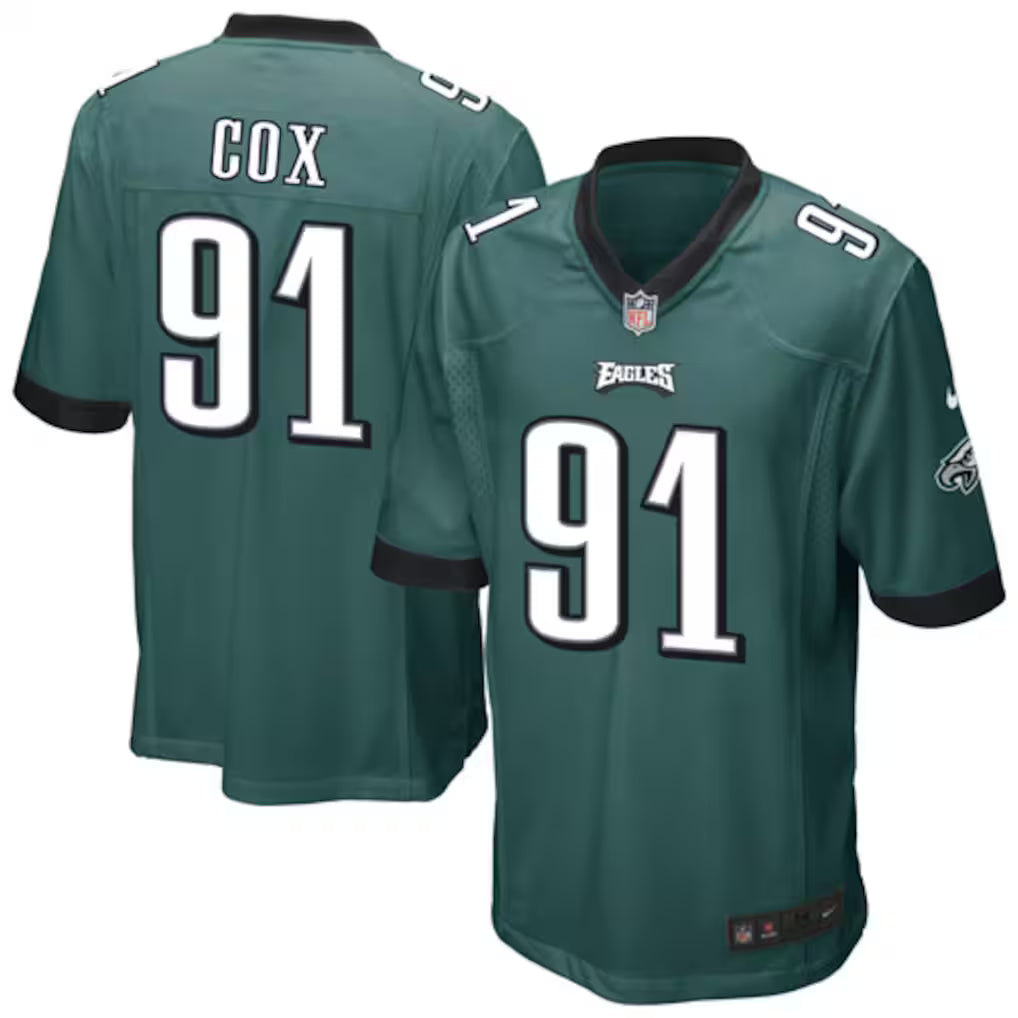 Mens Philadelphia Eagles Fletcher Cox Midnight Green Team Game Jersey